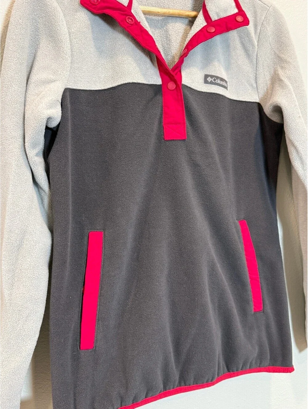 Columbia Sportswear Color Block Quarter Button Up Fleece Sweater - Women's Small